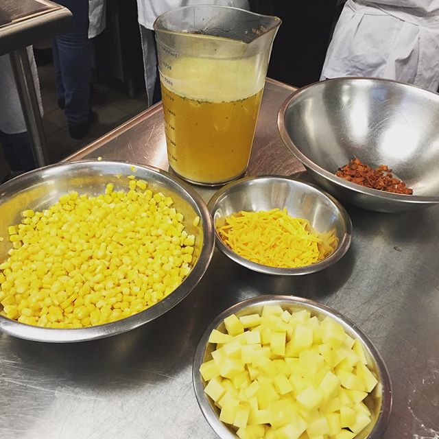 AHSculinary's tweet photo. Miss en place for Cheddar and Corn Chowder #culinaryI #thicksoup https://t.co/paMY7MIg0Y https://t.co/mKtAjiiGo5