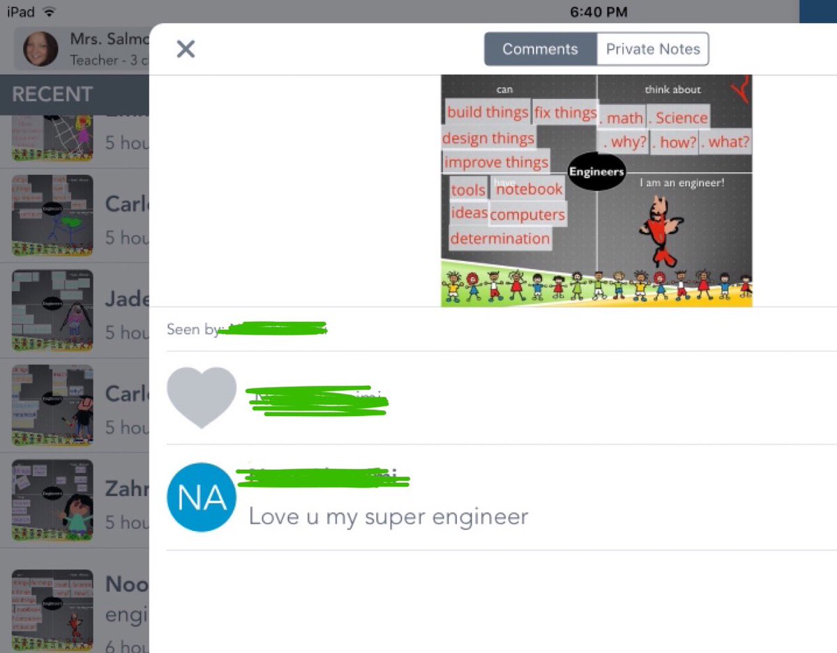 MrsSalmon1st's tweet photo. ๐ that my parents can see and comment on their child's @Seesaw posts! #firstgrade #superengineer #bbengaged https://t.co/TJwHoLCDS8