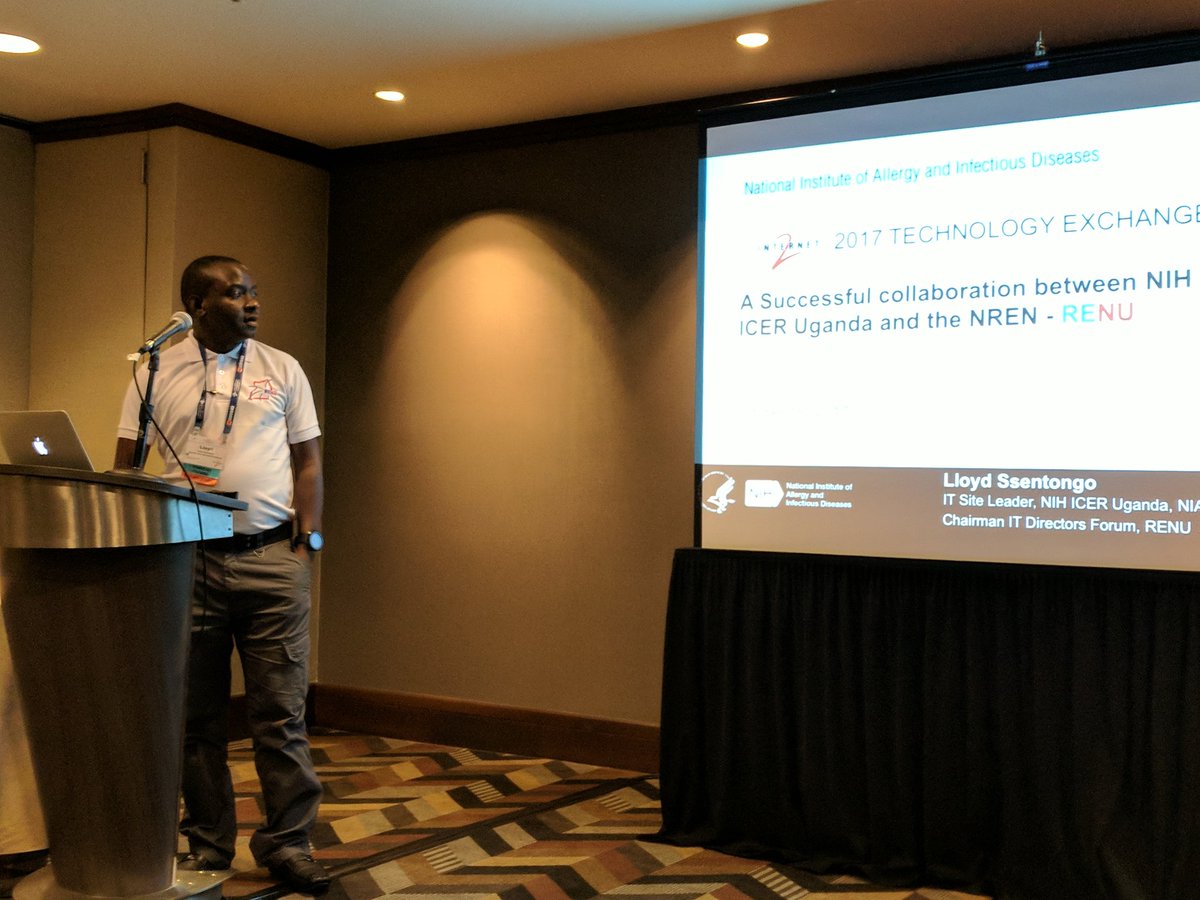ResearchDataCom's tweet photo. Lloyd Ssentongo from @ResearchDataCom presents at #TechEX17 on NIH & RENU collab in Uganda for HIV Research https://t.co/XB14mhRAKi