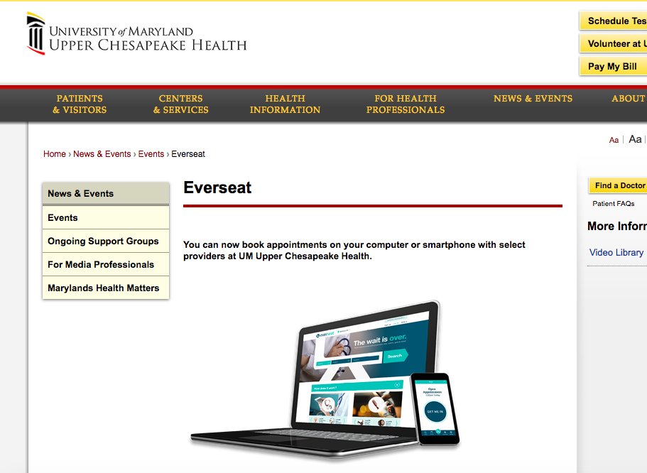Lots of University of Maryland <a href="/UpperChesapeake/">UM UCH</a> Medical Center providers have online scheduling! umuch.org/news/events2/e… #PatientExperience