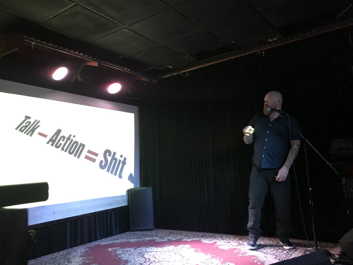 NatalieZed's tweet photo. I’m at @hughqelliott’s mega rad #firstnextstep event and from the amount of swearing in the intro it’s definitely my jam. https://t.co/DF4CWYC2a4
