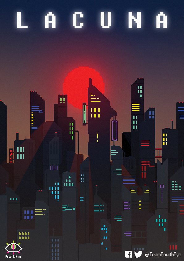 TeamFourthEye's tweet photo. New promo illustration - doesn't it give off a 1980's box art vibe? :D

#LacunaGame #IndieGame #gamedev #pixelart https://t.co/BvyjIqTJqC