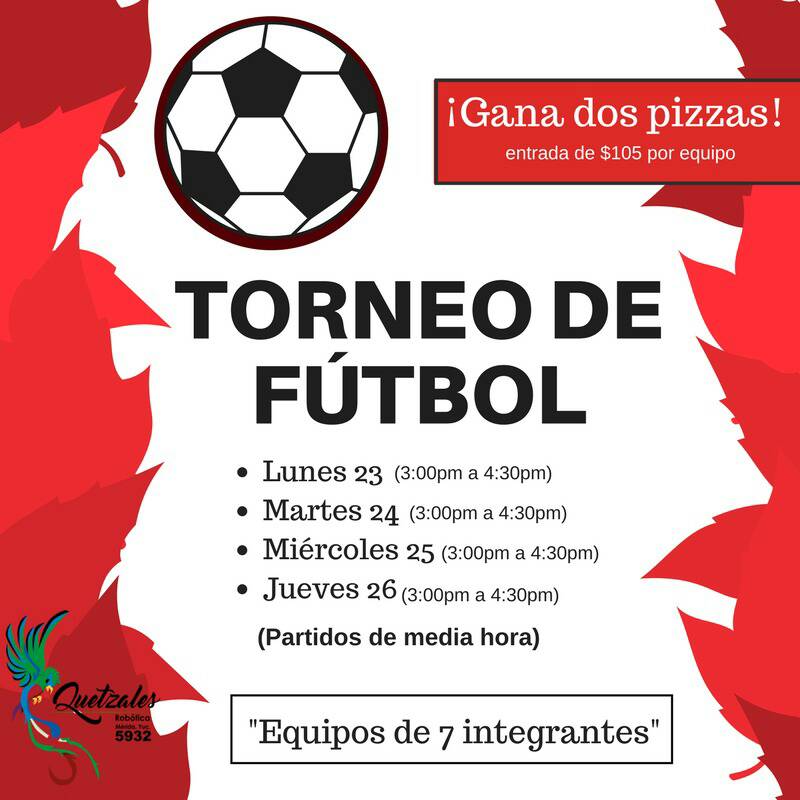 Demuestra a todo el mundo que tu equipo y tu son los mejores dentro del terreno de juego⚽⚽, ven y participa y gánate dos pizzas🍕 🍕❗❗