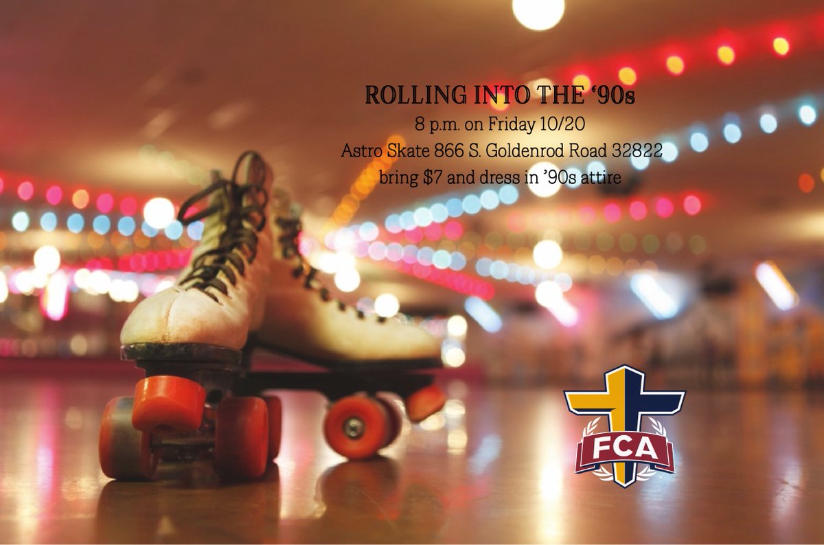 BooneFCA18's tweet photo. Roll in to the '90s with us on Friday night! See you at Astro Skate Rink! https://t.co/iVpYddodP6