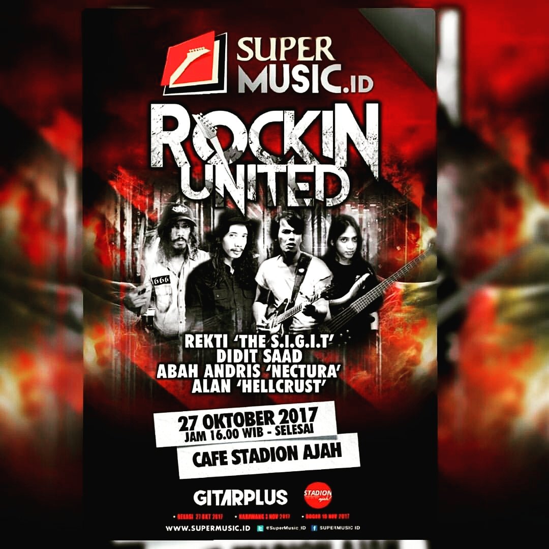 Ayoo buruan..ikut audisi ROCK UNITED supermusic.ID pendaptaran terakhir tgl 21 oktober dan audisi nya tgl 22 oktober info:081282706923