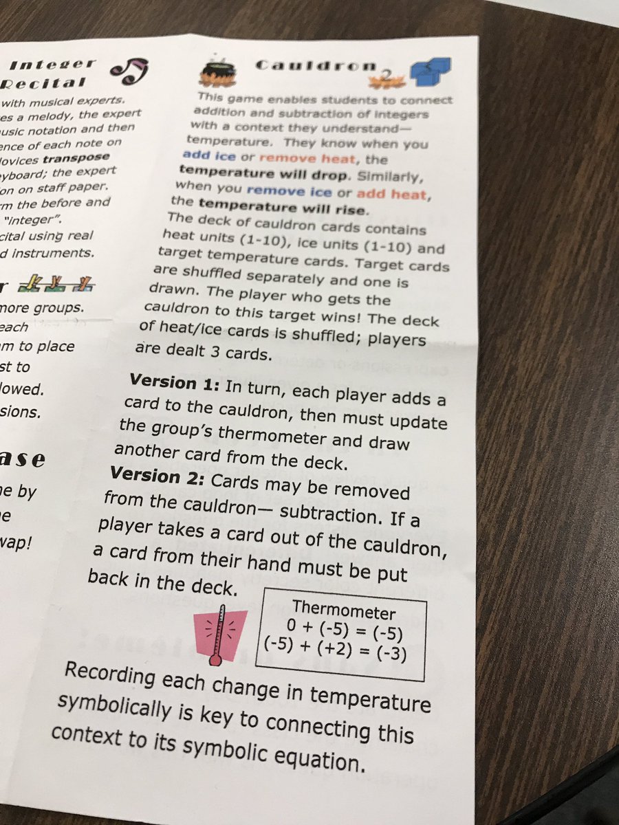 t_williams1028's tweet photo. The Cauldron integer game was a hit in my 6th grade class today! #ccisdsecmathlearns https://t.co/KoJZYxhbQT