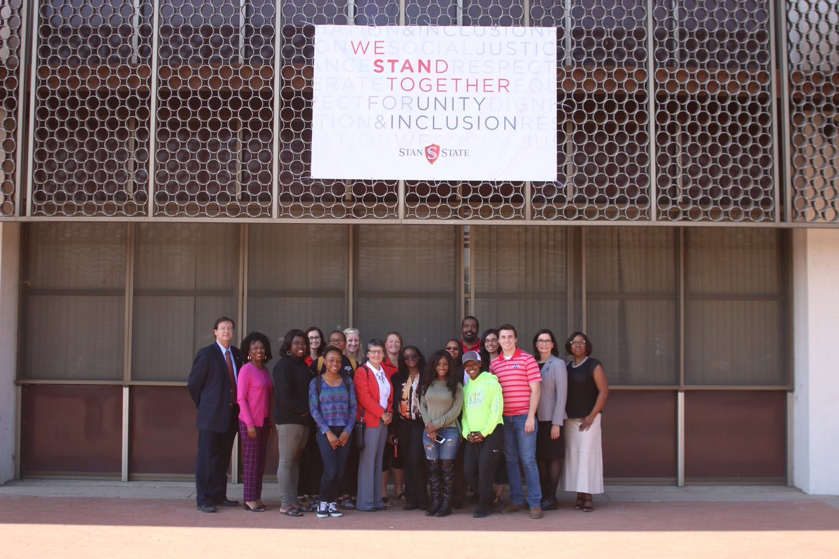 #StanState students joined the No Hate Task Force for the reveal of the new campaign slogan #WeStandTogether for #UnityAndInclusion