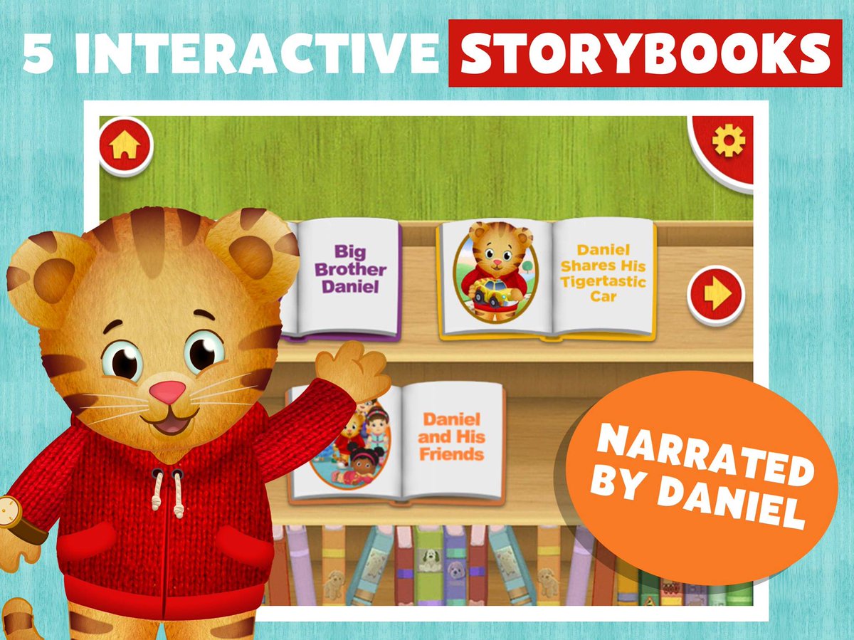 PBSKIDS's tweet photo. Looking for a bedtime story? Daniel Tiger's Storybooks app allows your child to read with their favorite neighbor: https://t.co/2JvW08lxGQ. https://t.co/cH544BIC00