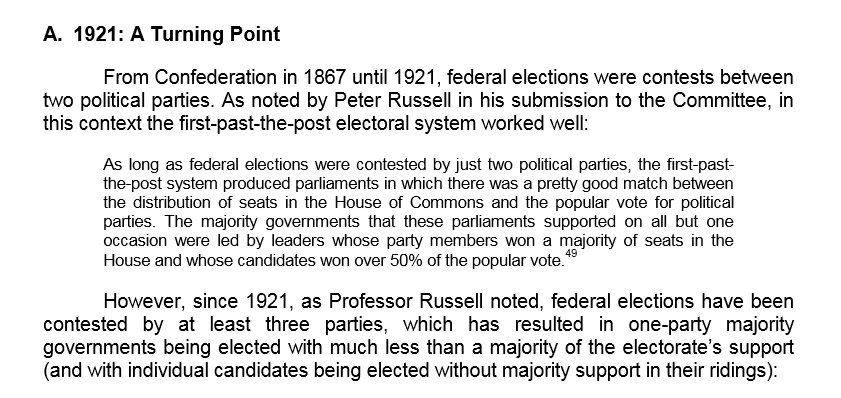 PureShakti's tweet photo. @BrianMarlatt @Craig_Hubley Parliament has known for ~ 100yrs #FPTP (designed for a 2 party contest) is broken w. more than 2 parties creating #FALSEMAJORITIES #cdnpoli https://t.co/TQ9abb0duQ