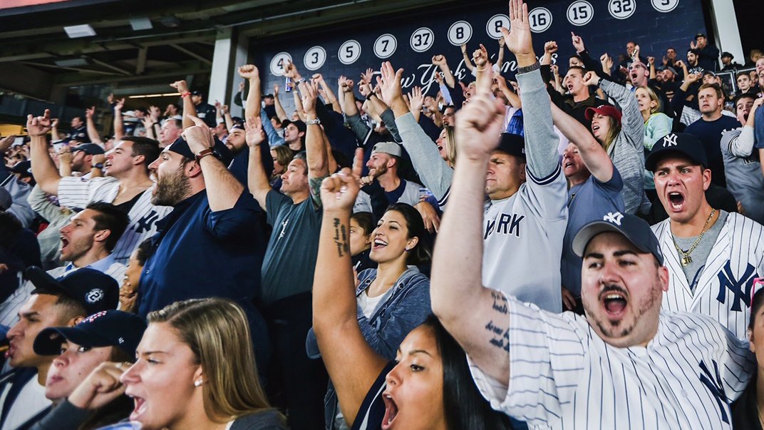 Yankees's tweet photo. Pure pandemonium.

#PinstripePride https://t.co/8gCLqvrrXR
