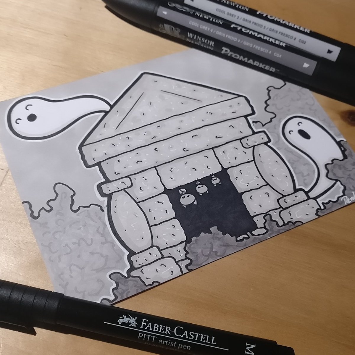 perdita00's tweet photo. Inktober Day 18! Using the Drawlloween prompt - Crypt Creeps. #inktober #inktober2017 #drawlloween #drawlloween2017 #cryptcreeps https://t.co/3rJPOkcety