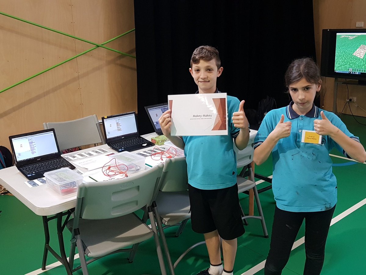 adrianhanson's tweet photo. These two are ready to Makey-Makey some history @ the DBCPS #makersconference2017 https://t.co/NVfDCxwTPF