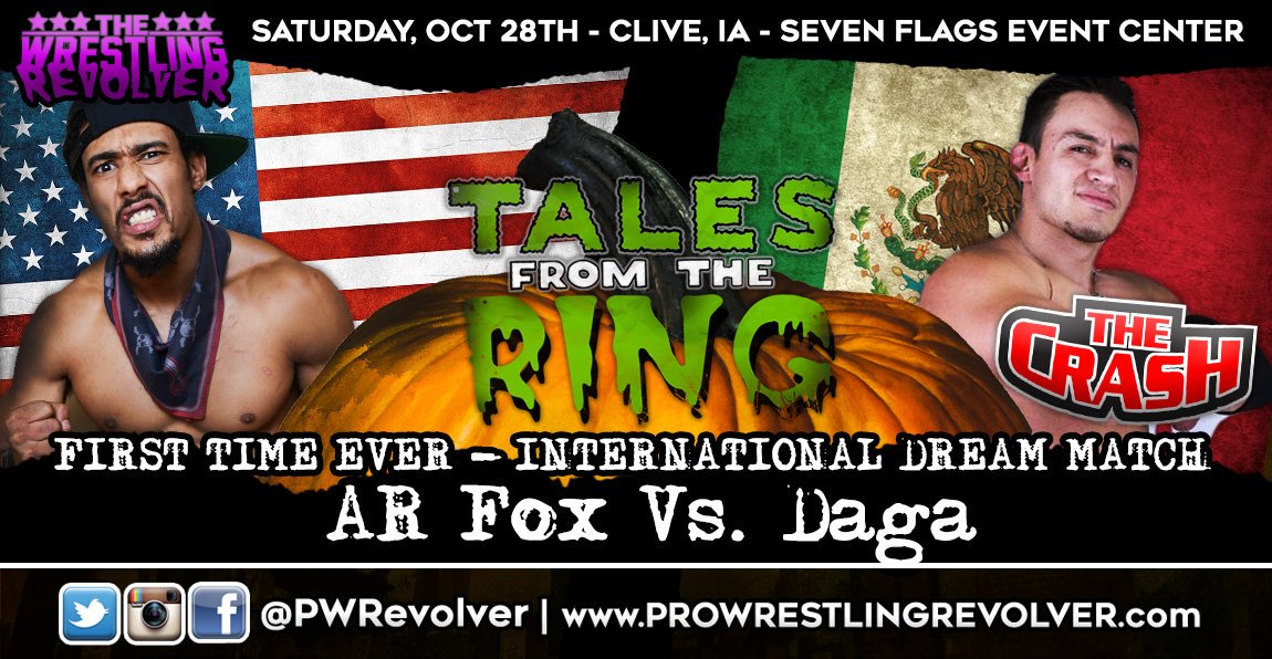 PWRevolver's tweet photo. #ARFox vs. @TheCrashLuchas' @Daga_wrestler!

#TalesFromTheRing 10/28
TIX: https://t.co/WhFfwZ4MJj https://t.co/l7Us8qeZHS