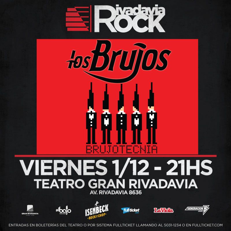 El 1 de diciembre <a href="/LosBrujosYa/">Los Brujos Oficial</a> llenan de magia <a href="/RivadaviaRock/">RivadaviaRock</a> 🔮 🎼  Entradas disponibles en buff.ly/2x6hikl 🙌