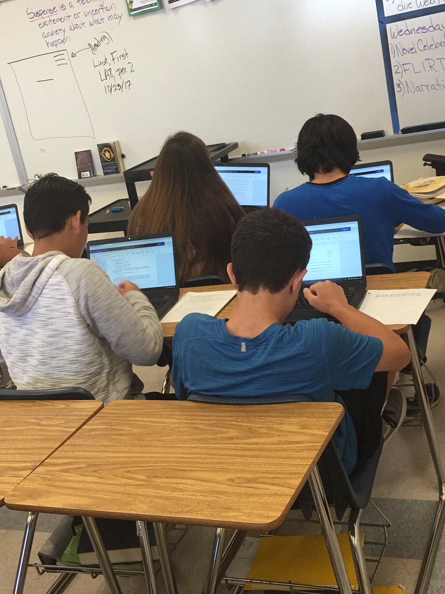 MrsT_RDM's tweet photo. Young authors hard at work on their suspense narrative essays in Mrs. Bucklew's class @PamBucklew #collabrules https://t.co/MIAIRVRkgl