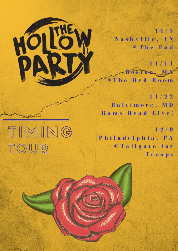 TheHollowParty's tweet photo. Hey guys! We're going on tour in November! RT to spread THP awareness 🔁

@ us where you think we should play next https://t.co/ZzwyKyBW68