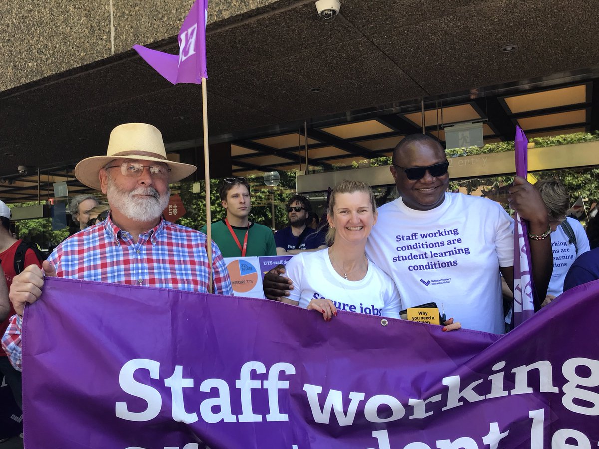 HRMnewsUTS's tweet photo. A University committed to social justice must be committed to job security for its staff #standingupforstaffrights #UTSstrikes https://t.co/llTHvxqoBF