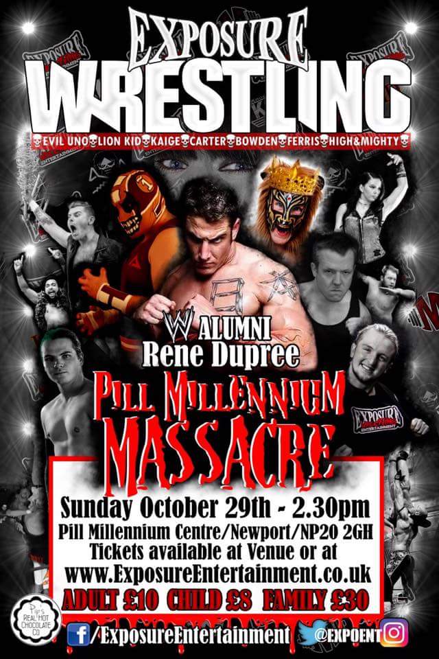 ChrisEdz316's tweet photo. @ExpoEnt next show. October 29th. 2.30pm. Be there 💪
#ExposureWrestling #Newport #Massacre https://t.co/hK89r4USIA