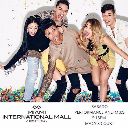 mix5official's tweet photo. Atención #Mix5ers en Miami😎
Nos vemos este sábado en #MiamiInternationalMall, cantaremos y firmaremos pósters para ustedes 💜🎤🎶👇🏼⚠️5:15pm⚠️ https://t.co/CFYg8SyiWy