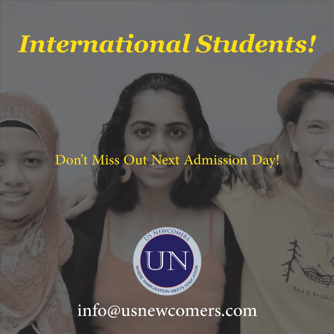 USNewcomers's tweet photo. Don't Miss Out Next Admission Day! #WednesdayPost #InspiringStudy #Admin2017 #Admin2018 #USEdu #StuInUS #F1Visa #M1Visa #USNewcomers https://t.co/twvQOXon9f