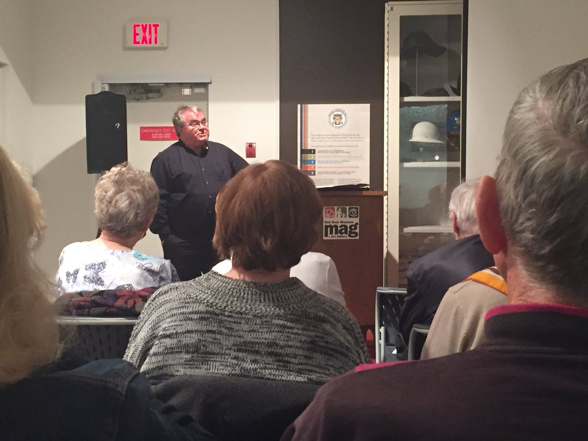 Listening to <a href="/MichaelDawe1/">Michael Dawe</a> speaking at the Central Alberta Historical Society speaker series on Canada Woman’s Month.