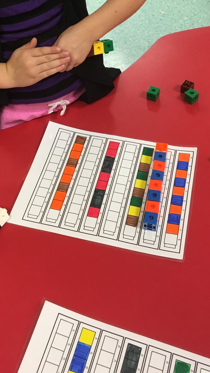 FDK students using snap cubes to develop their understanding of repeating patterns.  #SCDSBmath <a href="/acfleet/">Admiral Collingwood</a>