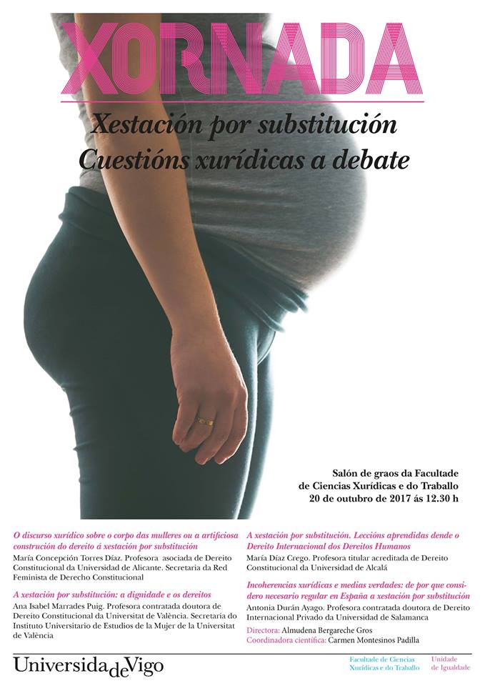 Mañana en la Universidad de Vigo debate muy interesante sobre gestación por sustitución