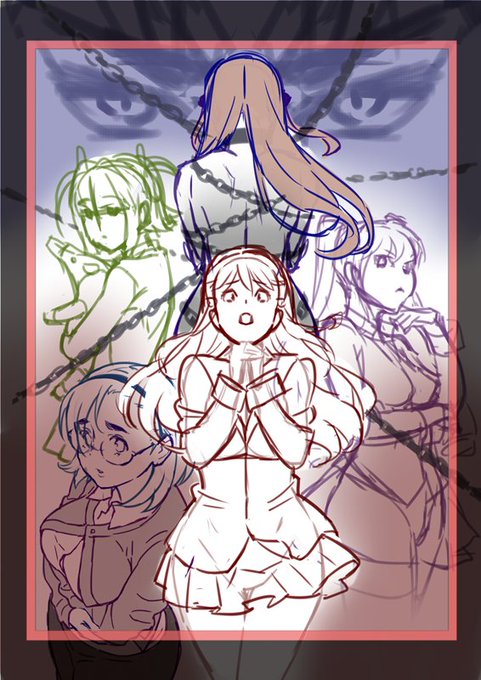 社長から許可もらったので新パケ絵のラフ・原画を公開します。
(原画は影指定入ってる状態です)
『饗宴の赤 ～読心調教録～』原画:はましま薫夫・テシヲ/脚本:浅生詠、他/主題歌:青葉りんご
https://t.co/CnfRqvnNSA

11月末発売ですよろしくお願いします😊 