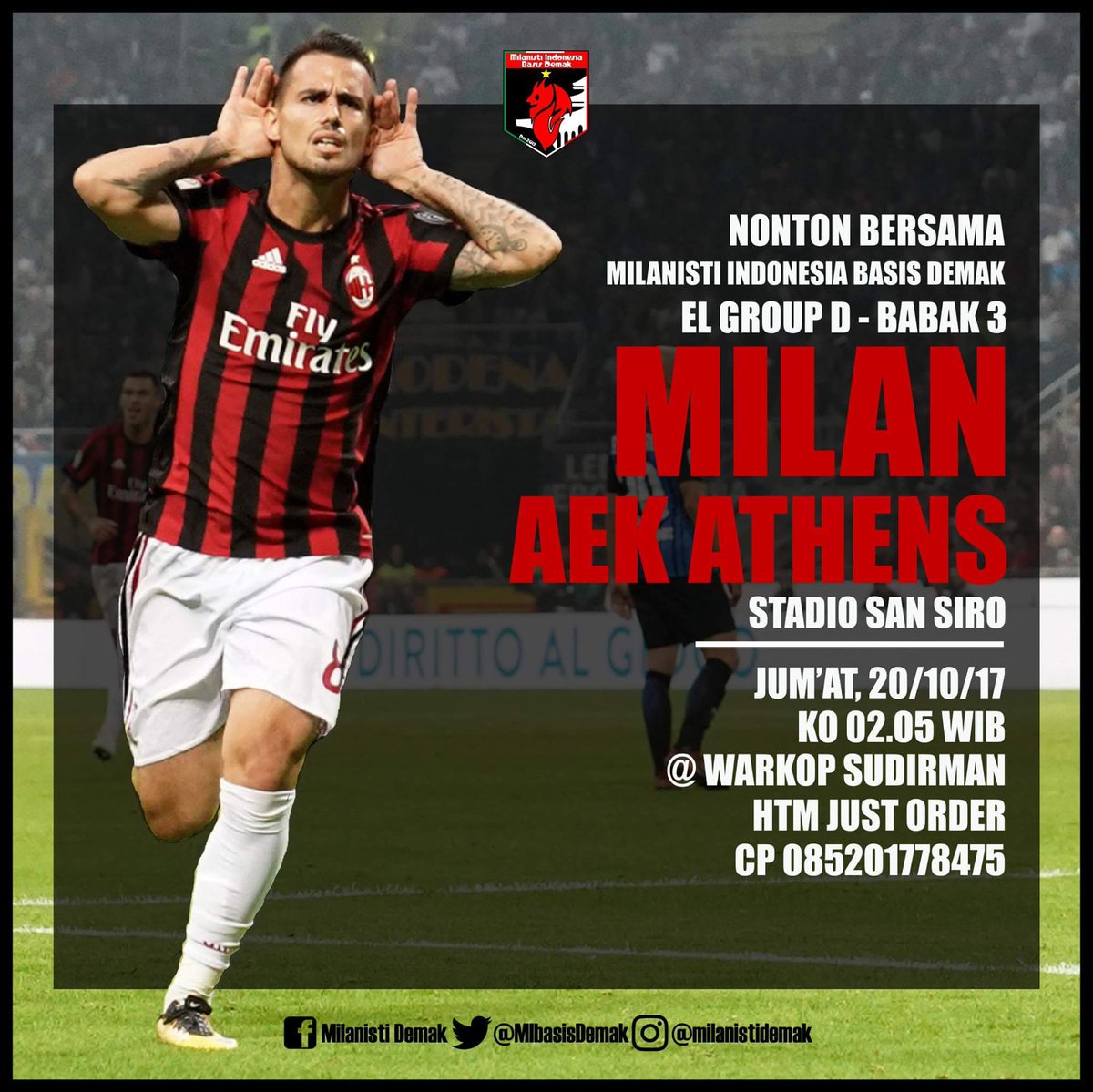 misezdemak100's tweet photo. [Nonber] EL Group D babak 3 - #MilanAthens - Jum'at, 20/10/17 - KO 02.05 WIB - di @warkop_sudirman. cc: @MilanistiOrId https://t.co/Q1FoDA8XGa