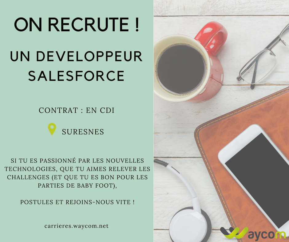 Waycom_Fr's tweet photo. Waycom recrute un #developpeur Salesforce !!🤓
Pour postuler: https://t.co/QHR1u5lN8S   
#Job #Salesforce #Dev #Recrutement #CDI https://t.co/S7yqfRheRM
