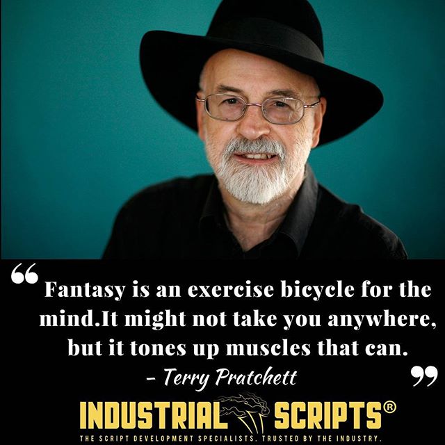 Indust_Scripts's tweet photo. "Fantasy is an exercise bicycle for the mind.It might not take you anywhere, but it tones up muscles that can." ~ TERRY PRATCHETT #screenwr https://t.co/yOJWhyuC9e