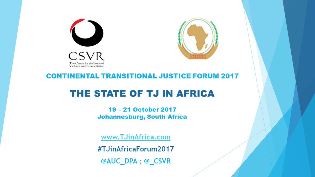 Convos4Action's tweet photo. Taking Stock of Transitional Justice in Africa. Follow the conversation via #TJinAfricaForum2017 https://t.co/VrWzsXSBrN