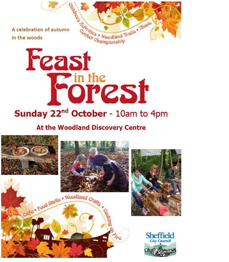Sun Oct 22nd:
Feast In The Forest @Ecclesallwoods
#Woodland #Craft #Food etc
We Open for #coffee &amp; #cake

@ParksSheffield #sheffieldissuper