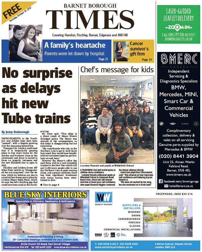 The Barnet Times is out today! Local news, local sport, local features and local businesses! Advertise nxt wk 01923 216216