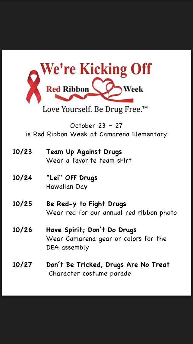 CamElementary's tweet photo. We are excited for #redribbonweek!  #camlearns https://t.co/xrXnYrVr0y