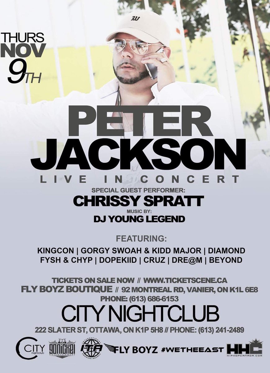peterjackson905's tweet photo. Thursday November 9th I'll be live in concert in Ottawa. Get your tickets now at https://t.co/qMQ36xtNBB #Married2Success https://t.co/rZqECd1lE3