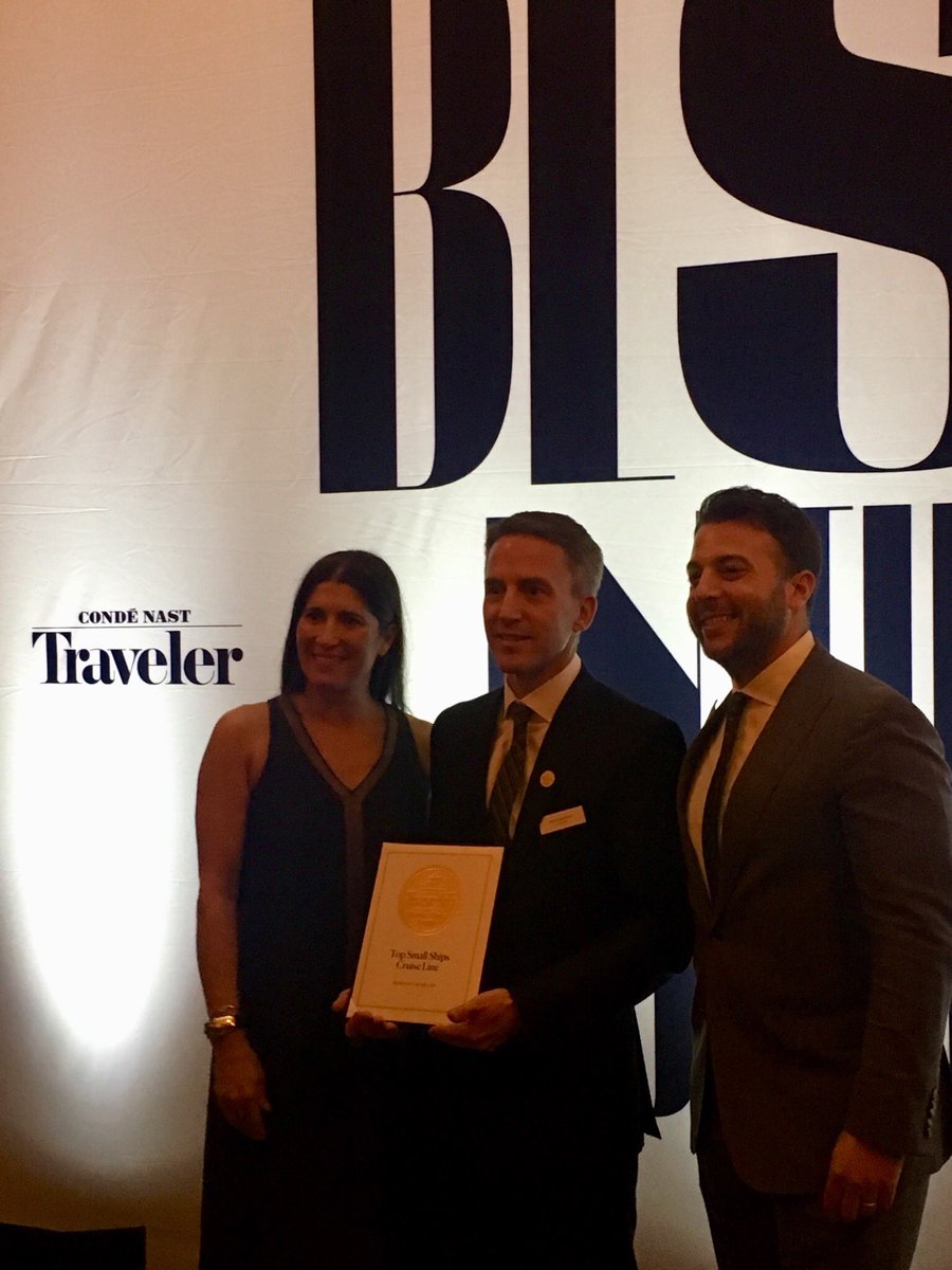 SeabournCruise's tweet photo. We’re honored to be named amongst the best of the best, especially in this incredible setting! Thank you @CNTraveler #RCA2017 https://t.co/mgL38ucZ2W