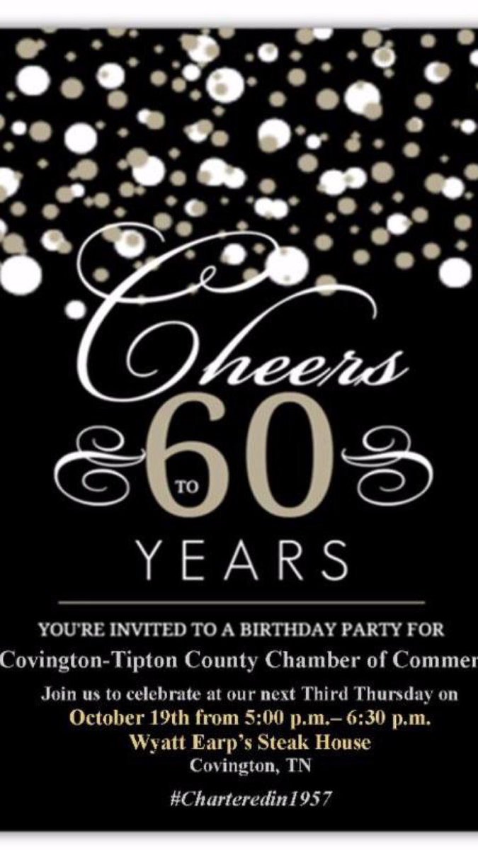 CovTiptonCoC's tweet photo. Oh happy day on Thursday!! The party of the year, the Chamber's 60th Birthday at Third Thursday Business After Hours!! You are invited! https://t.co/9i99zgRYgG