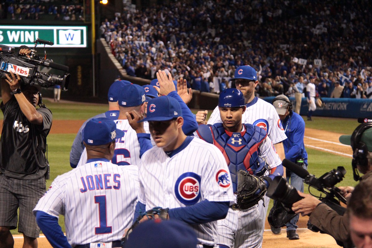 Cubs's tweet photo. Familiar territory. #FlyTheW https://t.co/AnBob55zVj