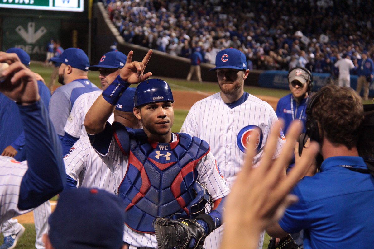 Cubs's tweet photo. Familiar territory. #FlyTheW https://t.co/AnBob55zVj