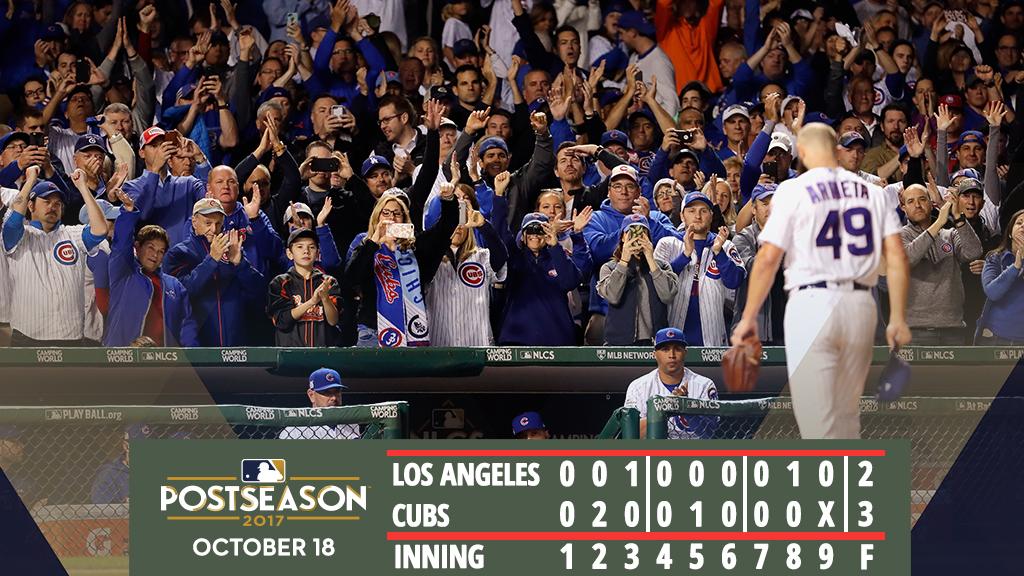 Cubs's tweet photo. #Cubs beat #Dodgers &amp; Co. to force Game 5. 

Recap: https://t.co/kDpa9qZxoI #FlyTheW https://t.co/A0quc2obZh