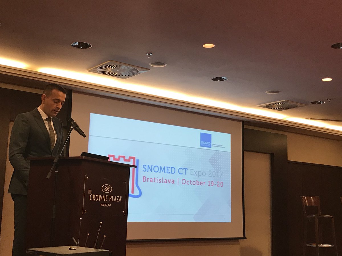 SnomedCT's tweet photo. Minister Tomas Drucker addresses SNOMED Expo 2017 in Bratislava, Slovak Republic #snomedct #SCTExpo17 https://t.co/KcGCjAzvjI