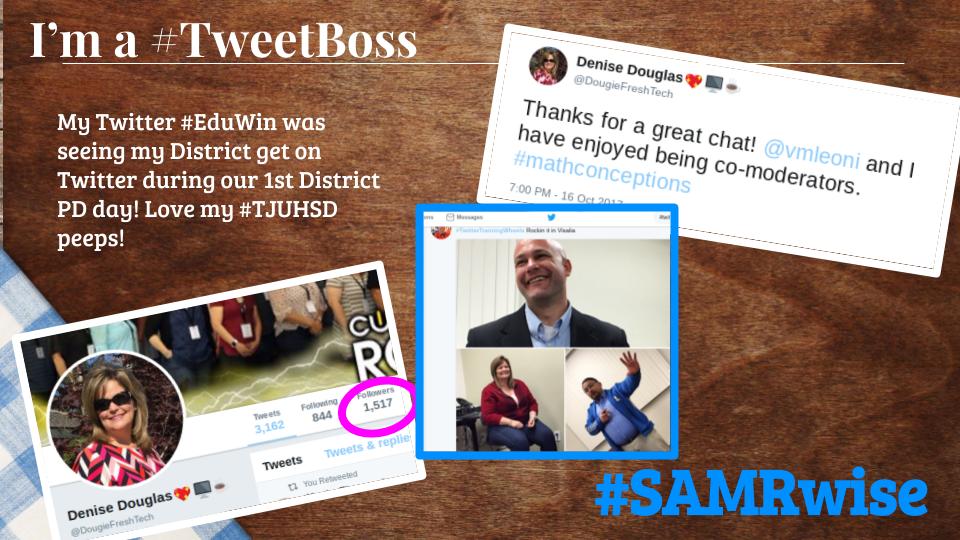 DougieFreshTech's tweet photo. I received my #Tweetboss sticker from the main man, @edcampOSjr !! Whoot whoot! Love growing my PLN through Twitter. #cvcue #tjuhsd https://t.co/D8lq0WiDCf