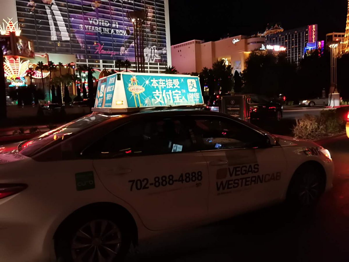 PDChina's tweet photo. New York, Las Vegas taxis set to accept Alipay https://t.co/lpmhahu01J https://t.co/hAXou2EGuo