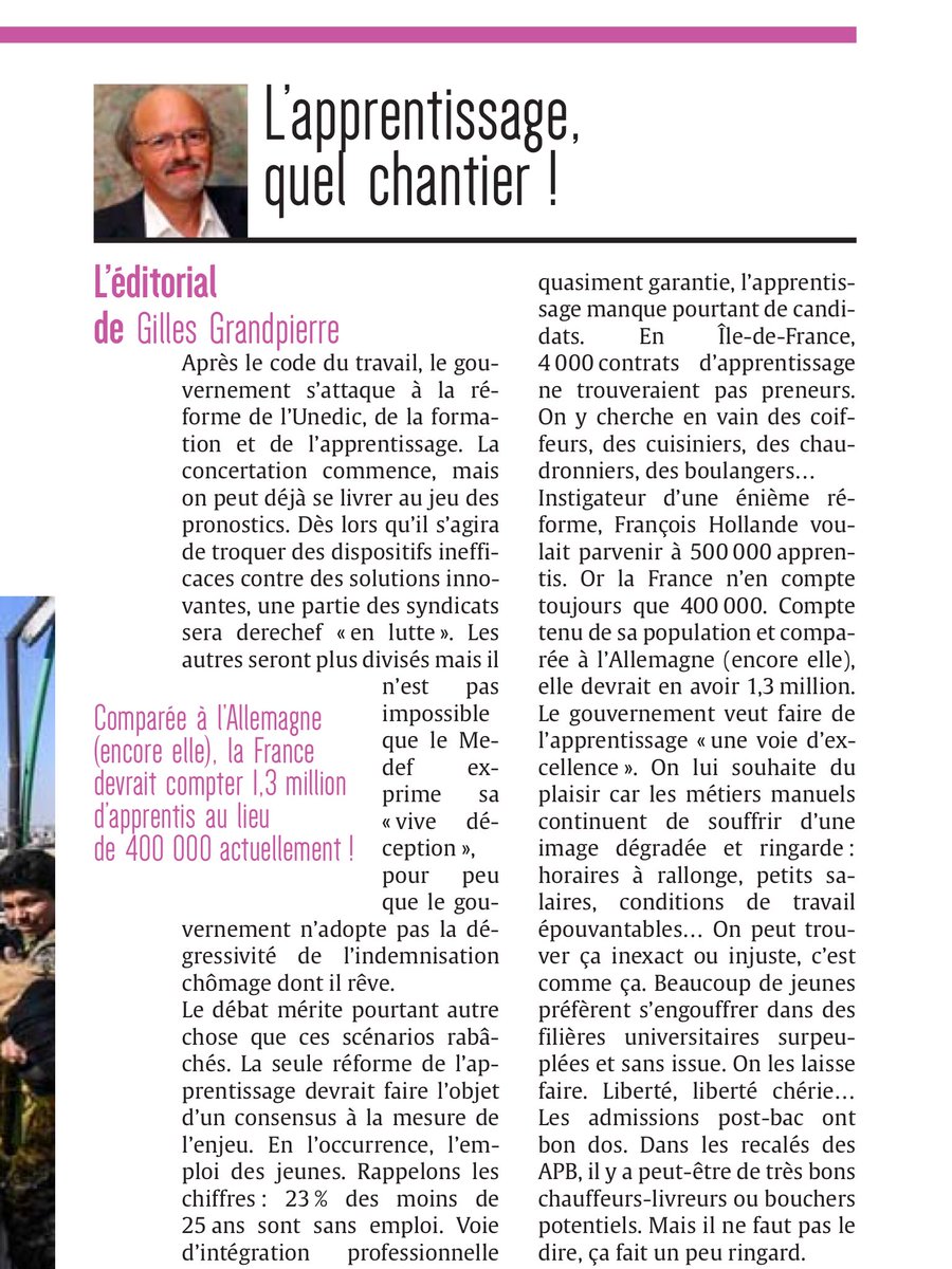 forgetmic's tweet photo. Un article qui confirme la mauvaise image de l'apprentissage ...à tort !! https://t.co/acVFy6WXFc