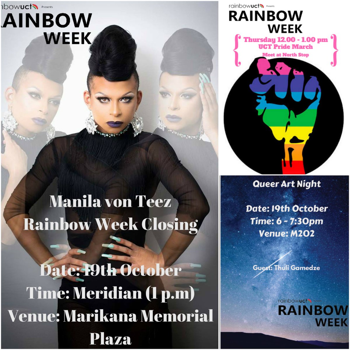 Catch <a href="/ManilaVonTeez/">Manila von Teez</a> <a href="/rainbowuct/">RainbowUCT</a> for #RainbowWeek closing! <a href="/QueerYouthCPT/">Queer Youth CPT</a> <a href="/WeTheBraveSA/">We The Brave</a> <a href="/DailyVoiceSA/">Daily Voice</a> <a href="/woict/">whatsonincapetown</a> <a href="/PrideTVSA/">PRIDE TV</a> <a href="/CPTgigs/">Cape Town Gig Guide</a> <a href="/MissGayWC/">Miss Sovereign Western Cape</a>