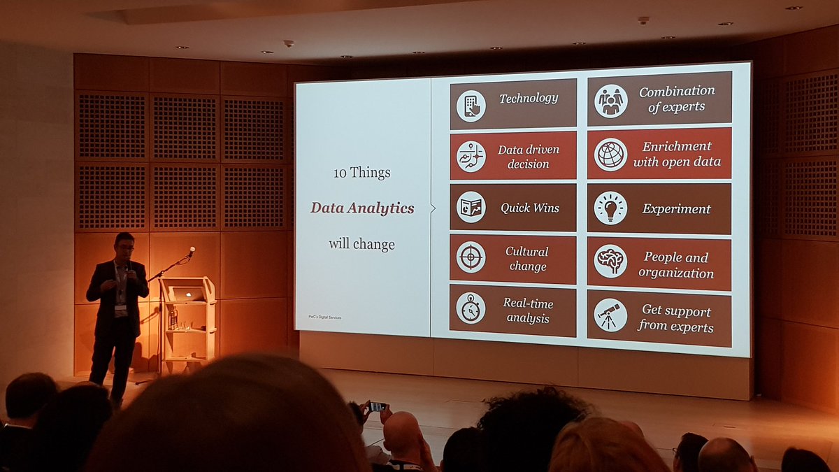 ValentinNaidja's tweet photo. Pwc presents their vision of where data analytics is going during the @Talkwalker #clientday
#Talkwalkerlive https://t.co/U5KBQjI1M5