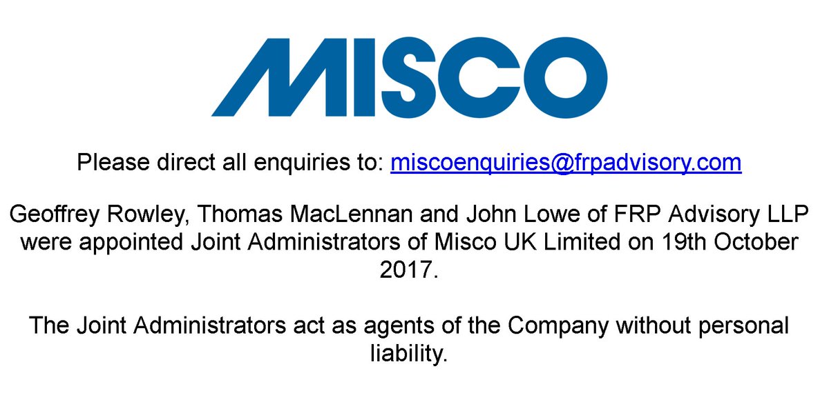 So sad to hear 300 jobs gone at #Misco today. 
300 lives, stories hopes and dreams affected.
We have two jobs going at <a href="/nbgltd/">Network Group</a> if that helps