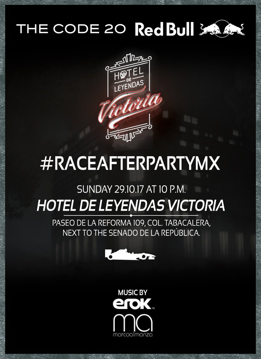 thecode20's tweet photo. One hotel.
3 Mexican Legends.
75 artists. 2 DJs.
Once in a lifetime experience. #THECODE20 x @redbull #RaceAfterPartyMX #MexicoGP #F1 https://t.co/KZBwGvRBIs