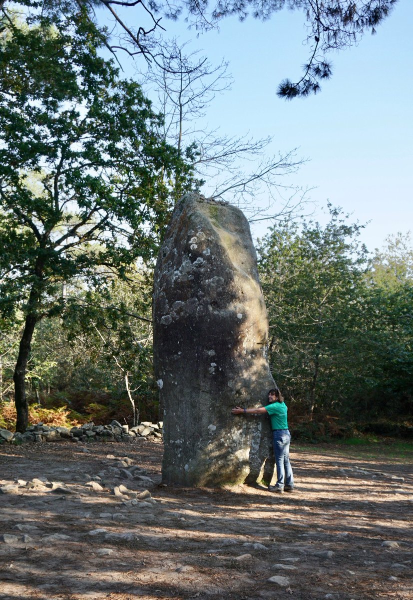 Nicky...hugged a stone...apparently a male fertility symbol..!